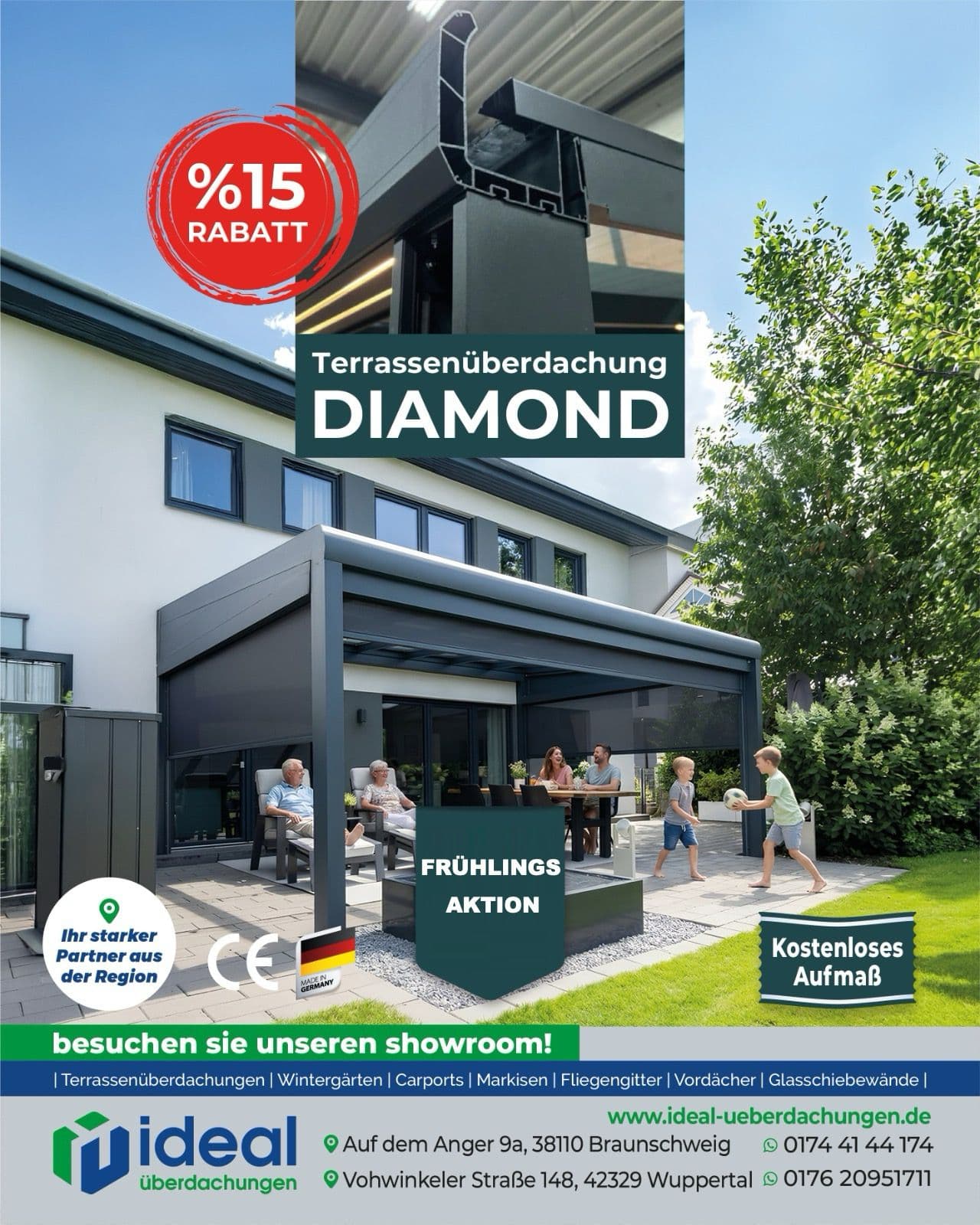 Diamond Terrassenüberdachung Frühlings-Aktion