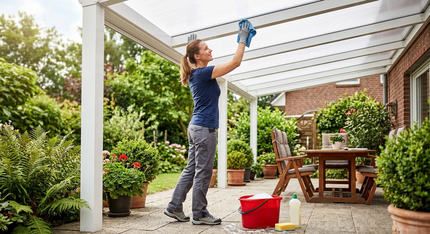 Terrassenüberdachung reinigen & pflegen | Aluminium-Konstruktion Pflegetipps
