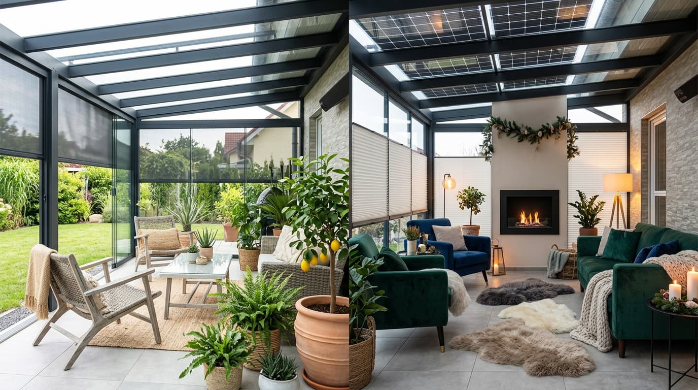 Wintergarten als ganzjähriges Wohnzimmer: So nutzen Sie den Raum im Sommer und Winter optimal
